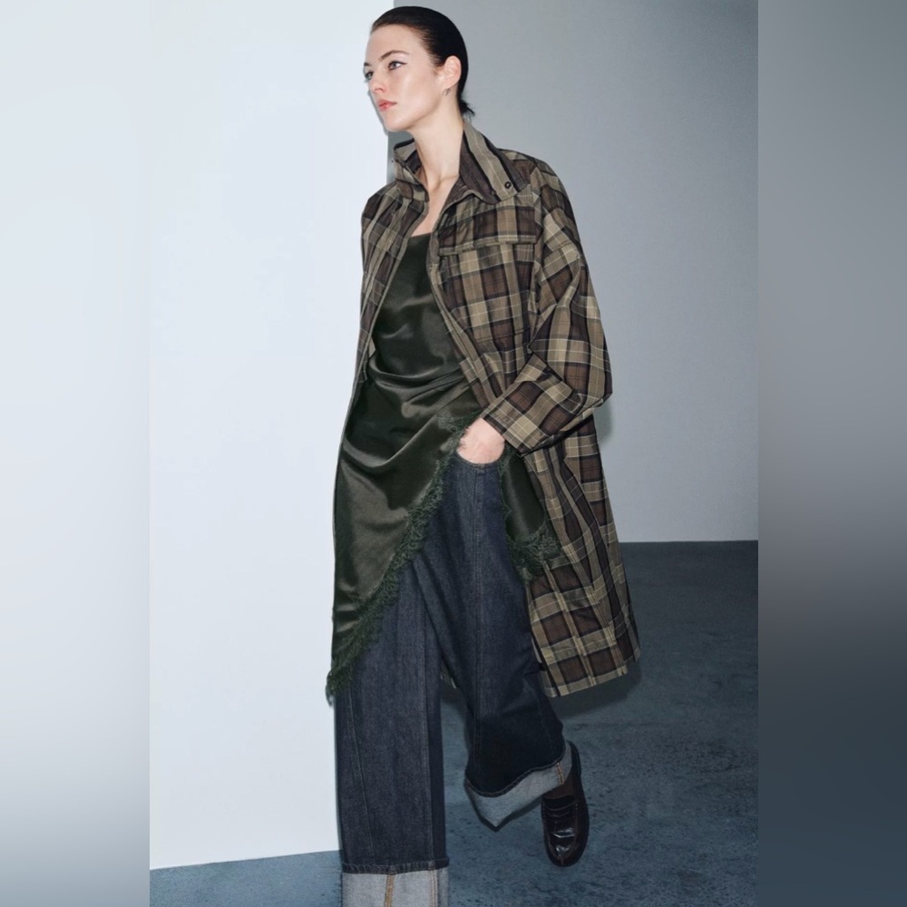 ZARA CHECKED TRENCH COAT ZW COLLECT LMT EDITION SIZE XS/ S NWT RETAILS FOR $319